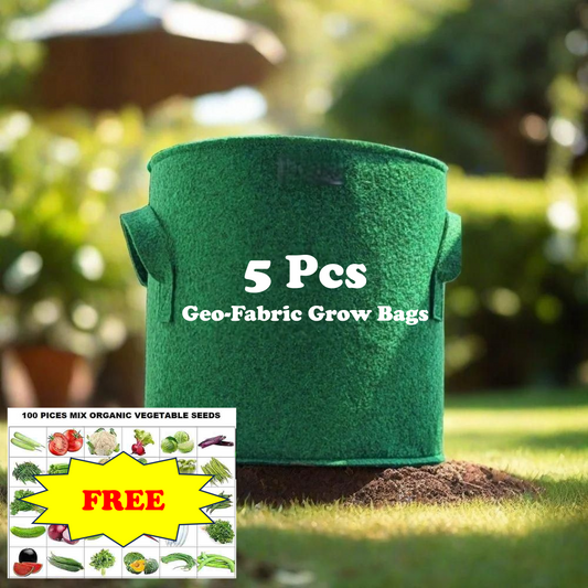 Geo-Grow⢠-Geofabric Grow Bags for Planting - 5pcs Combo |š„Free 100 Vegetable Seeds Mix Varietyš„